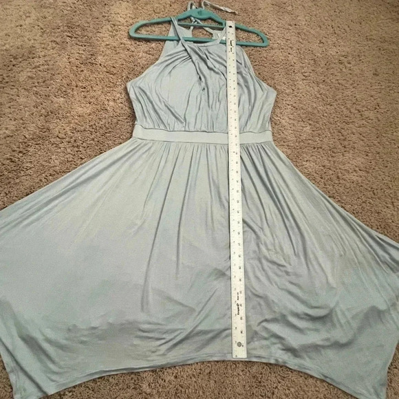Anthropologie moulinette soeurs Rochelle halter dress medium sky blue jersey - Picture 8 of 17